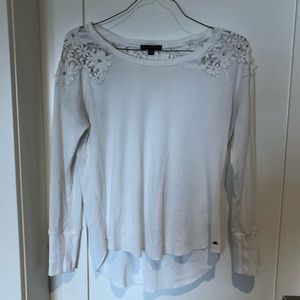 Lace waffle knit top